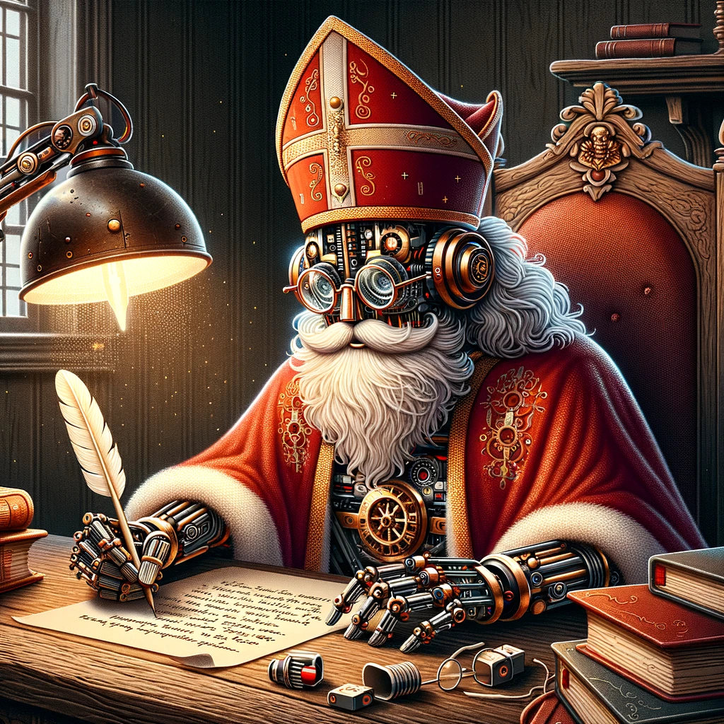 Robot Sinterklaas schrijft een gedicht